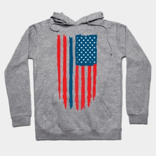 distressed usa flag blue line Hoodie